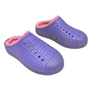 Native Jefferson Cozy Ultra Violet Slip On Shoes Purple Pink Shearling Lined C12